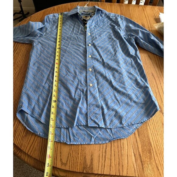 Robert Graham Blue Striped Button-Down Shirt XL 100% Cotton Long Sleeve - Picture 7 of 11